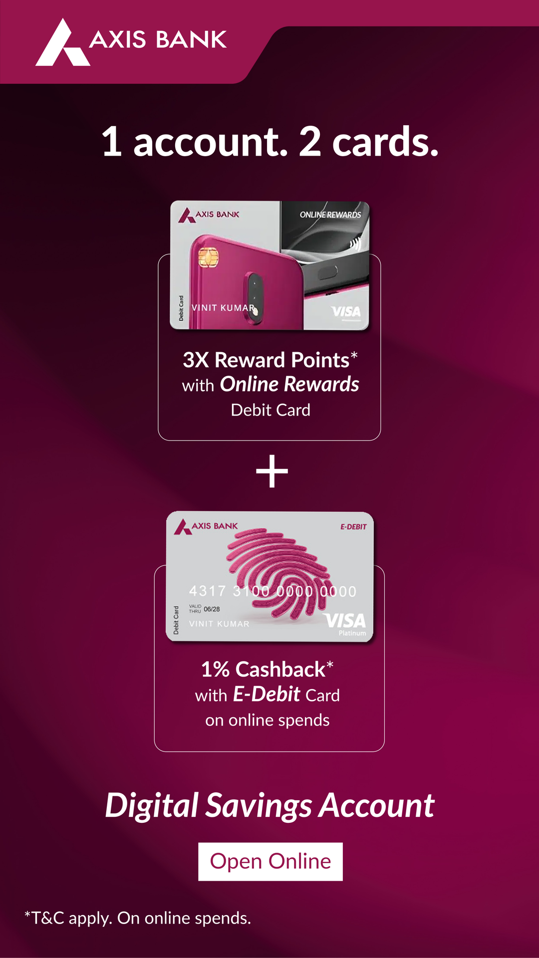 Axis Bank ad on Meta