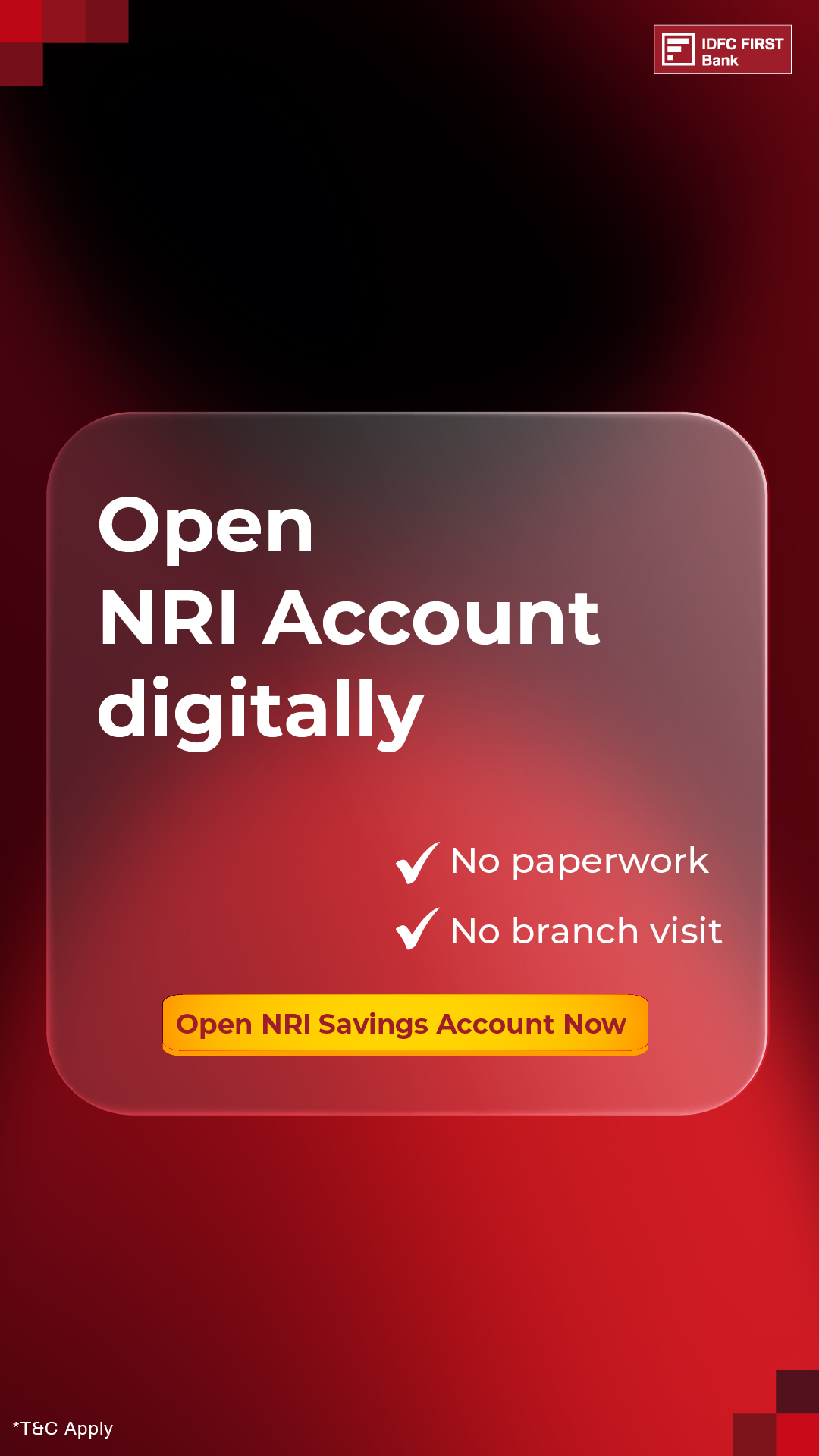 IDFC FIRST Bank ad on Meta